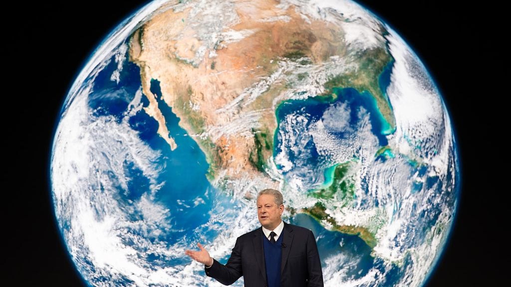 Yhtenä konferenssin puhujista oli Yhdysvaltojen entinen varapresidentti Al Gore.
