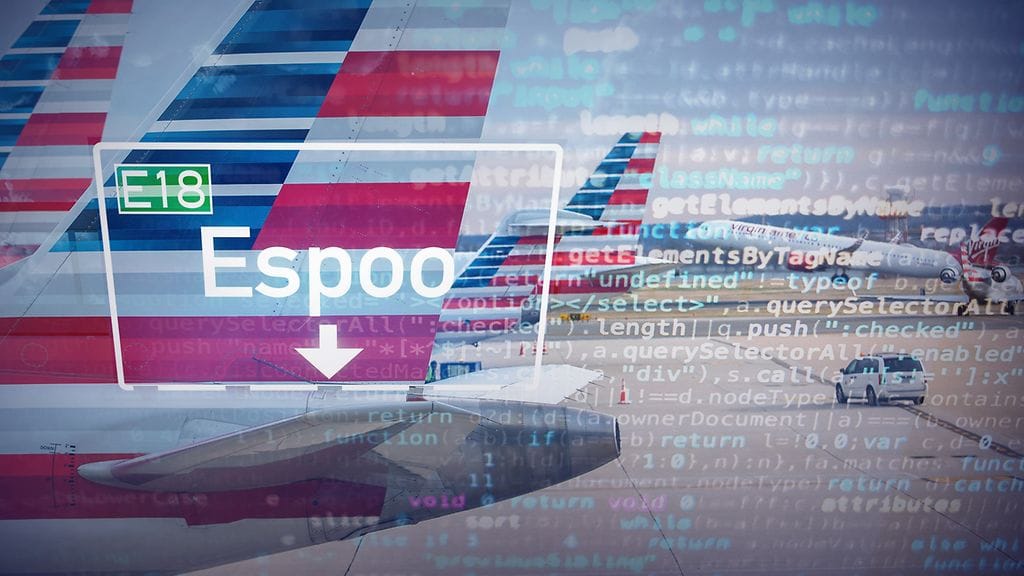 American Airlinesin koneita Washingtonin Reagan-kentällä.