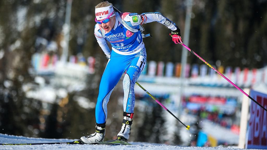 Kaisa Mäkäräinen oli seitsemäs ampumahiihdon maailmancupin osakilpailussa, Italian Antholz-Anterselvassa.