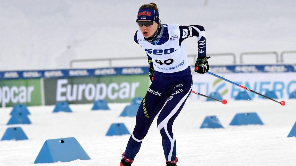 Eveliina Piippo nuorten MM-hiihdoissa Lahdessa.