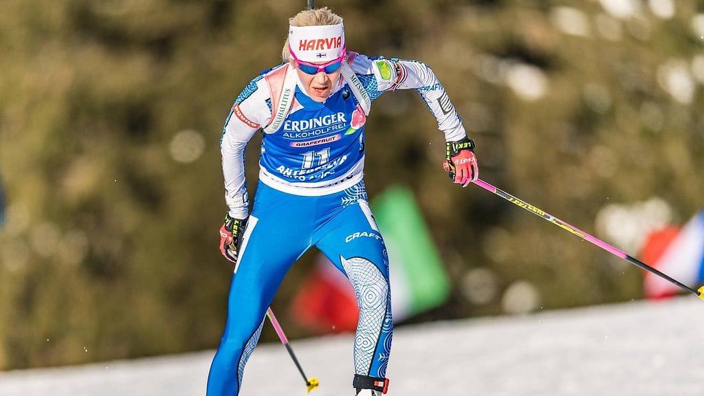 Kaisa Mäkäräinen Anterselvan laduilla.