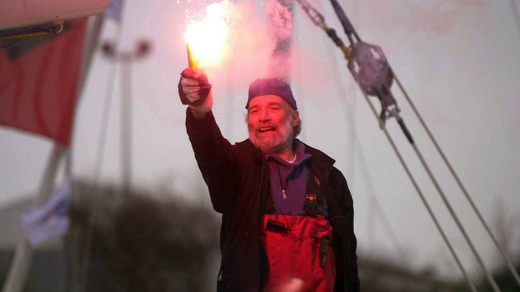 Jean-Luc Van Den Heede nappasi purjehdusuransa ensimmäisen voiton komealla tavalla. Arkistokuva.