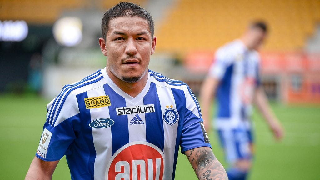 Moshtagh Yaghoubi HJK:n paidassa huhtikuussa 2018.