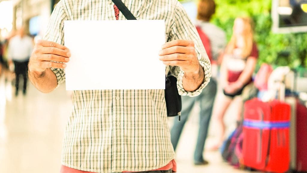 mies, kyltti, lentokenttä