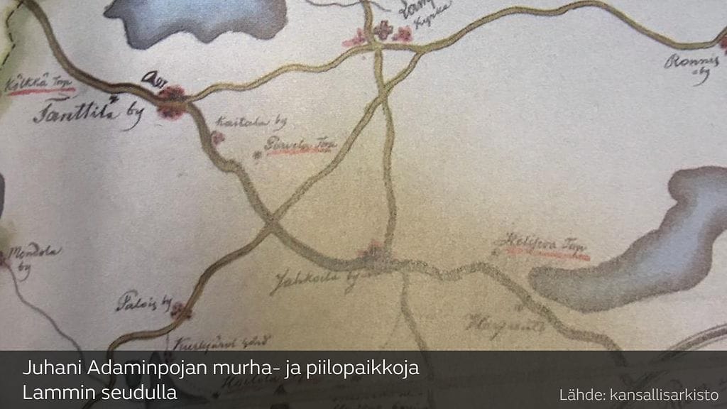 Juhani adaminpojan murha ja piilopaikkoja