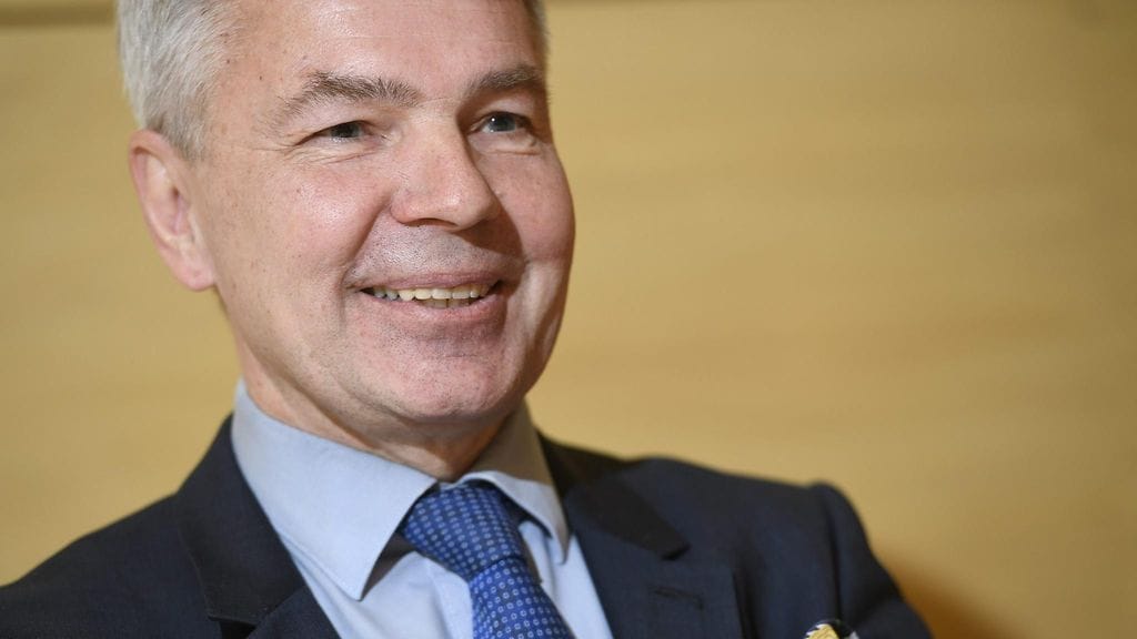 Vihreiden puheenjohtaja Pekka Haavisto STT:n puheenjohtajahaastattelussa eduskunnassa 21. tammikuuta.