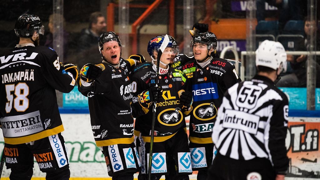 Kärpät on tehnyt viisi maalia KalPan verkkoon.