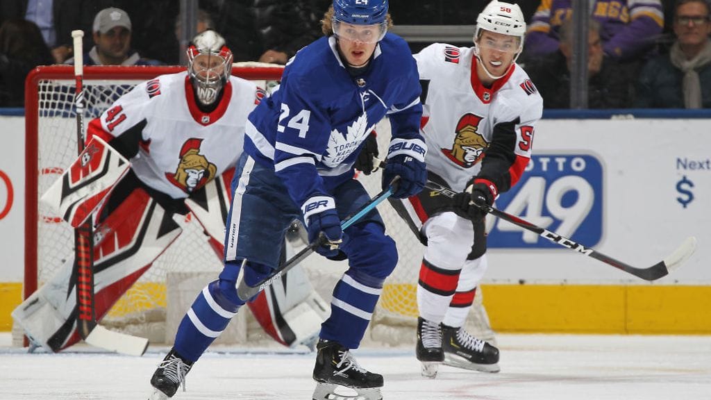 Toronto Maple Leafsin Kasperi Kapanen kaunisteli pistesaldoaan Ottawa Senatorsia vastaan.