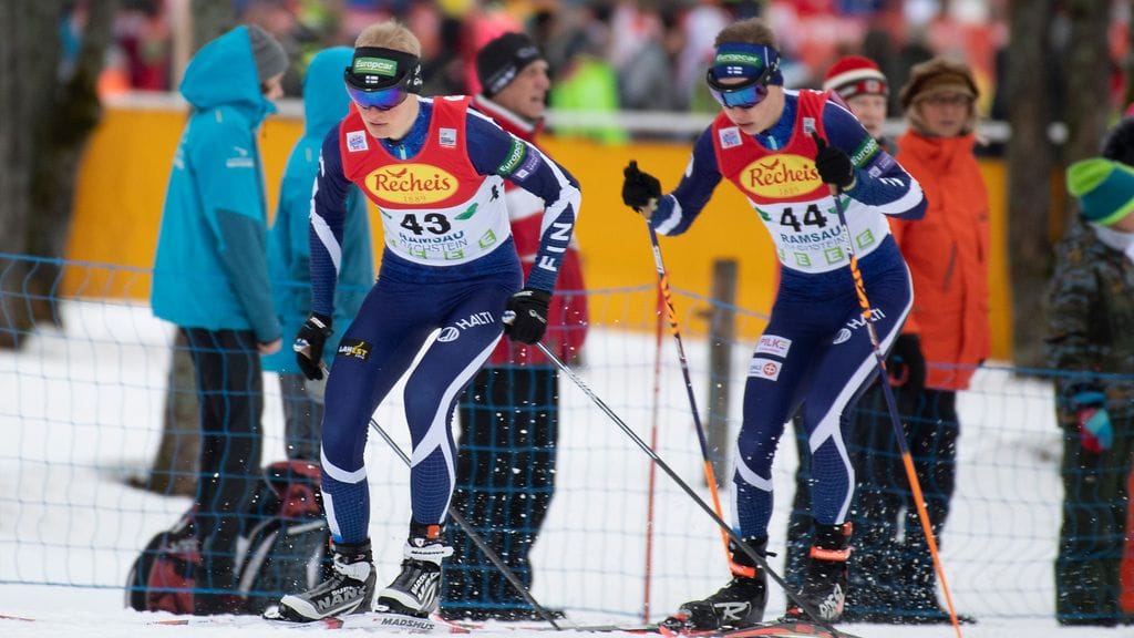 Suomen kakkosjoukkueen Leevi Mutru ja Arttu Mäkiaho olivat parikilpailun yhdeksäs.