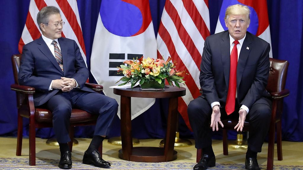 Yhdysvaltain presidentti Donald Trump ja Etelä-Korean presidentti Moon Jae-in tapasivat New Yorkissa syyskuussa 2018