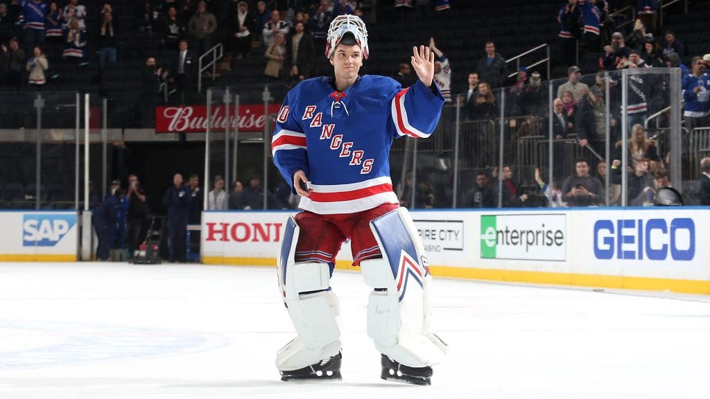 Aleksandr Georgijev pelasi kauden parhaan pelinsä New York Rangersin maalilla.