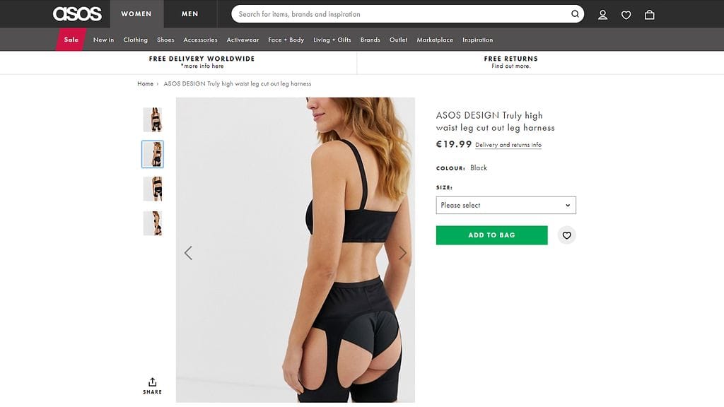 Vekkokauppa myy erikoista vaatetta, joka on jotakin pyöräilyshortsien ja sukkanauhaliivien väliltä.