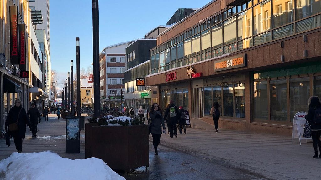 Oulun keskustaa maanantaina