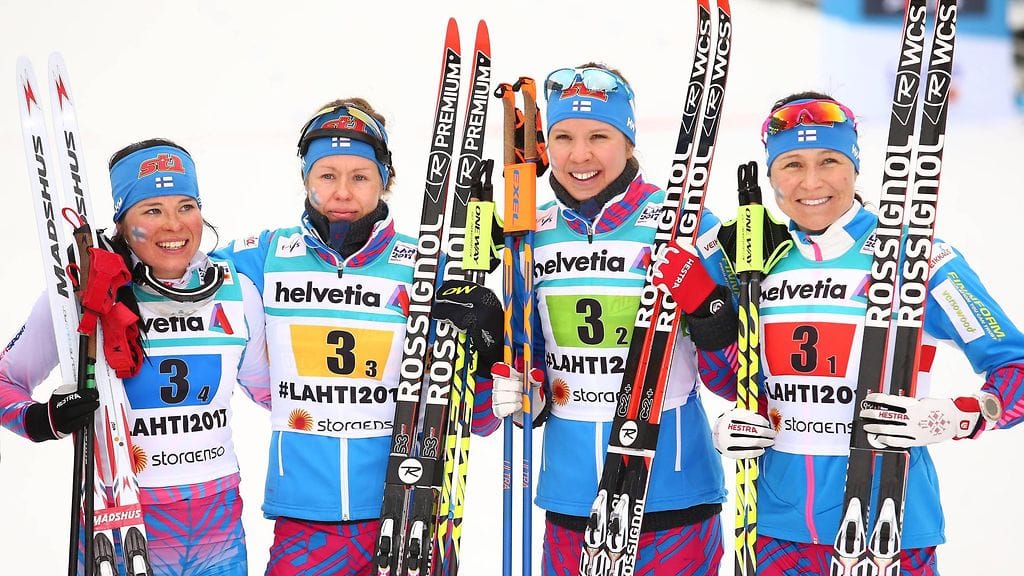 Suomen edellinen viestimitali on Lahden vuoden 2017 MM-kisoista naisten voittaessa pronssia.