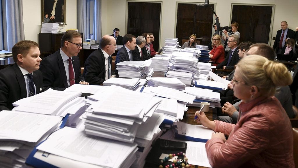 Perustuslakivaliokunta kokoontui ylimääräiseen SOTE-kokoukseen eduskunnassa 11. helmikuuta 2019.