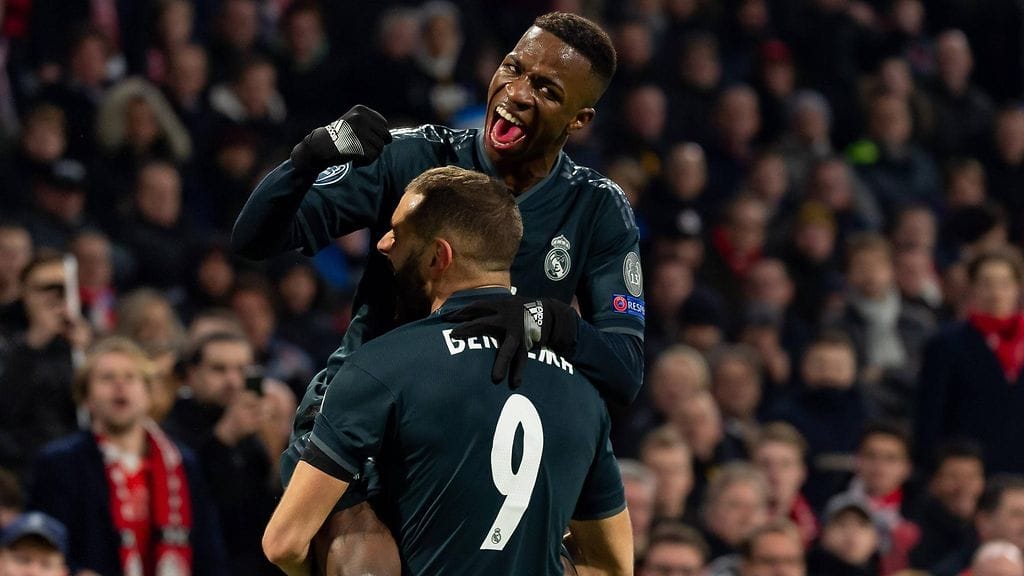 Vinícius Júnior ja Karim Benzema iskevät tällä hetkellä maaleja Real Madridille.