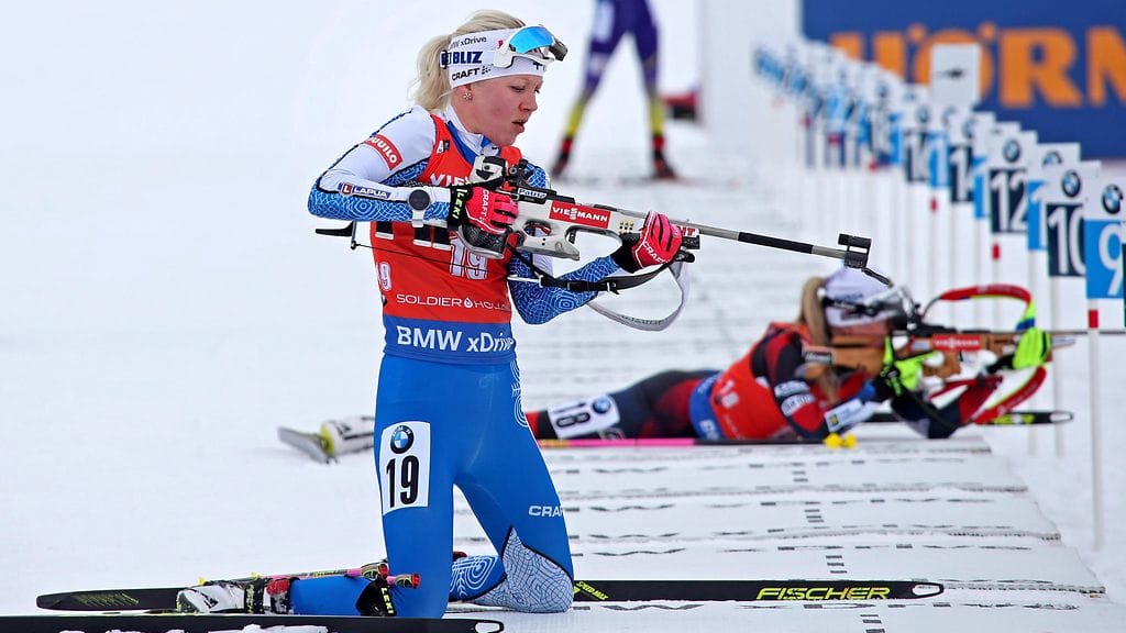 Kaisa Mäkäräinen onnistui myös ampumapenkalla Soldier Hollow'n pikakilpailussa.