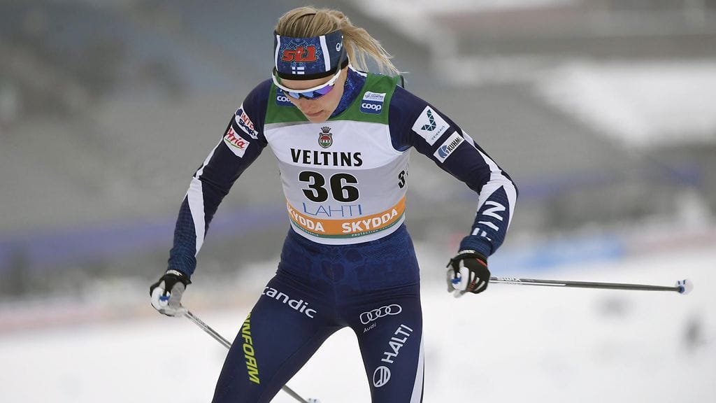 Anne Kyllönen Lahden maailmancupissa viikko sitten.
