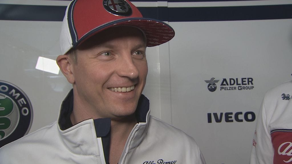 Kimi Räikkönen oli mielissään uudesta autosta.