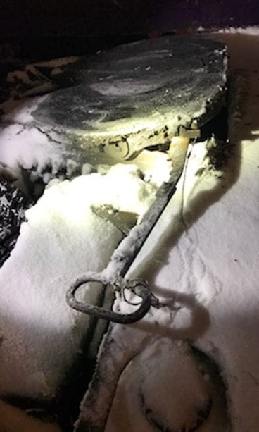 Jäätynyt rekan vetopöytä