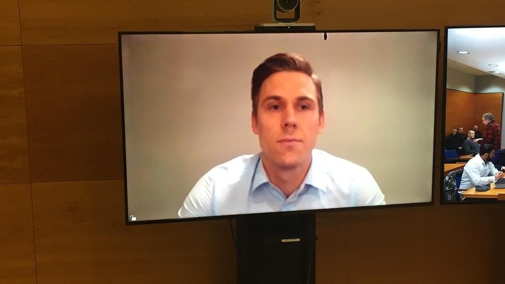 Jori Lehterää kuultiin videoyhteyden välityksellä oikeudessa.