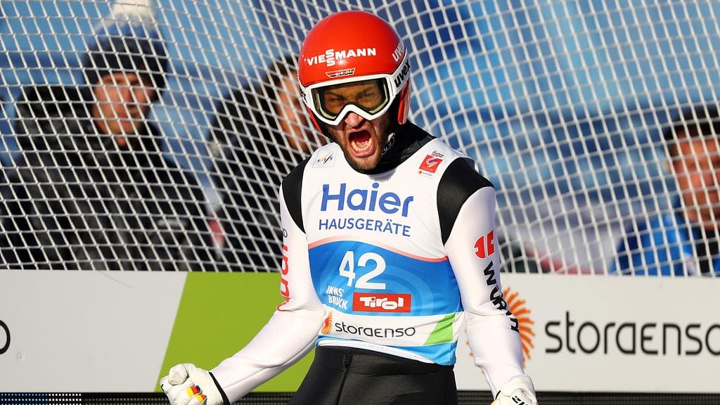 Markus Eisenbichler juhli suurmäen MM-kultaa.