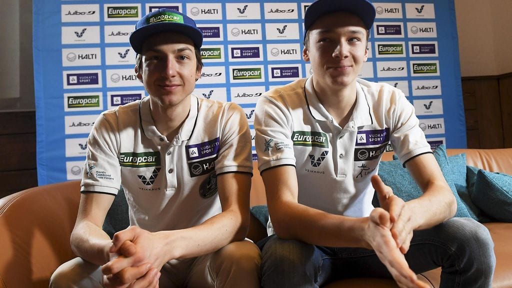 Ilkka Herolalla (vasemmalla) ja Eero Hirvosella (oikealla) riittää tekemistä yhdistetyn hiihto-osuudella Seefeldin MM-kisoissa.