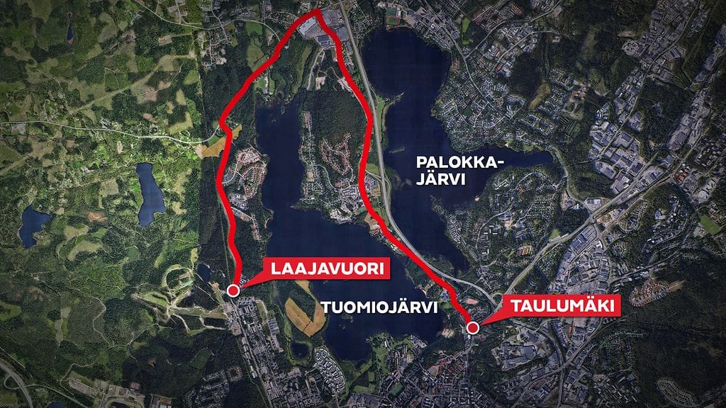 Kartta - Matti Nykäsen hautajaiskulkue