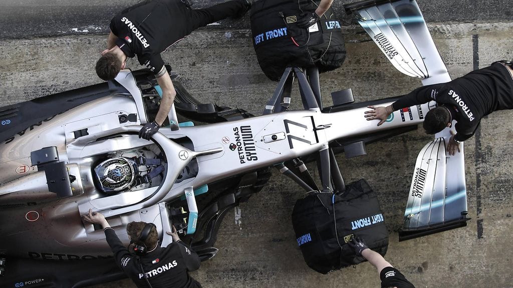 Valtteri Bottasta ei paljoa radalla nähty, kun F1-talvitestit jatkuivat Espanjan Barcelonassa.