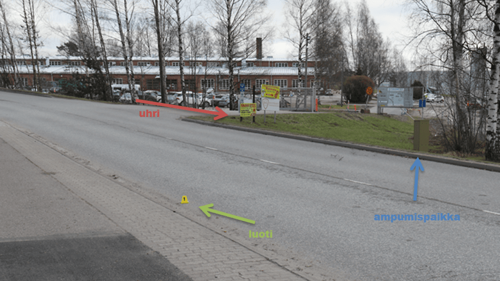 Poliisi julkaisi kuvan Vantaan epäillyn ammuskelun tapahtumapaikasta.