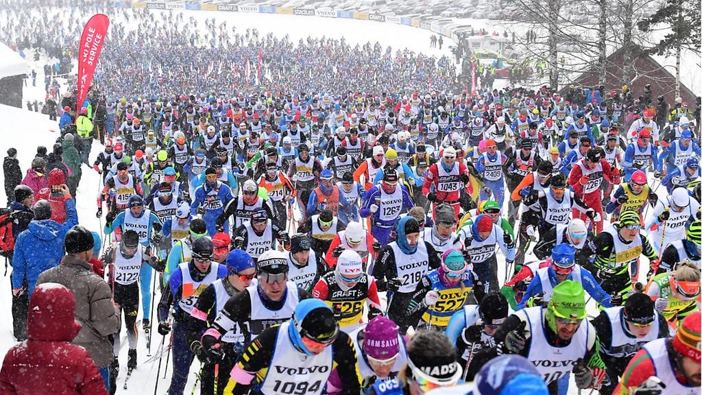 Vasaloppetiin osallistuu vuosittain tuhansia hiihtäjiä.