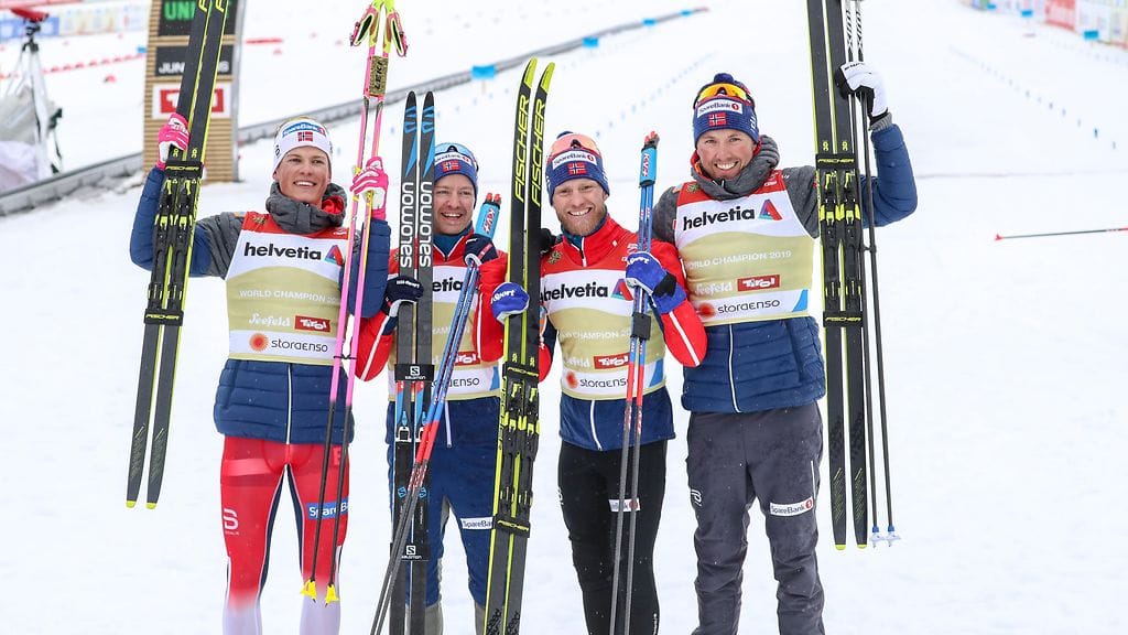 Norja juhli Seefeldin MM-kisoissa muun muassa miesten viestikultaa.