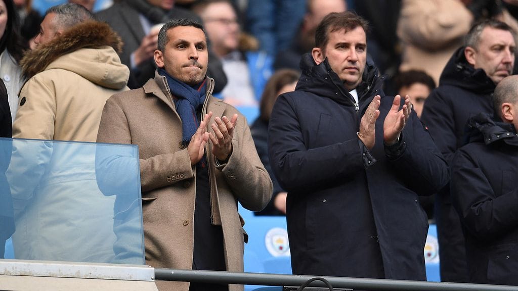 Manchester Cityn puheenjohtaja Khaldoon Al Mubarak ja seuran toimitusjohtaja Ferran Soriano seurasivat Manchester Cityn ja Chelsean välistä ottelua katsomossa.