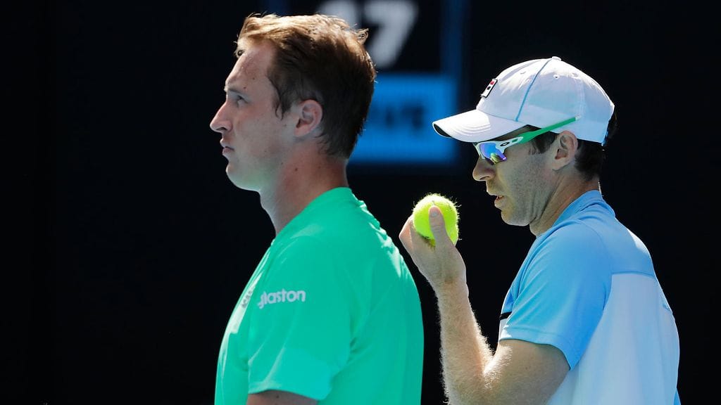 Henri Kontinen (vasemmalla) ja John Peers (oikealla) etenivät pikavauhtia jatkoon Indian Wellsin tennisturnauksessa.