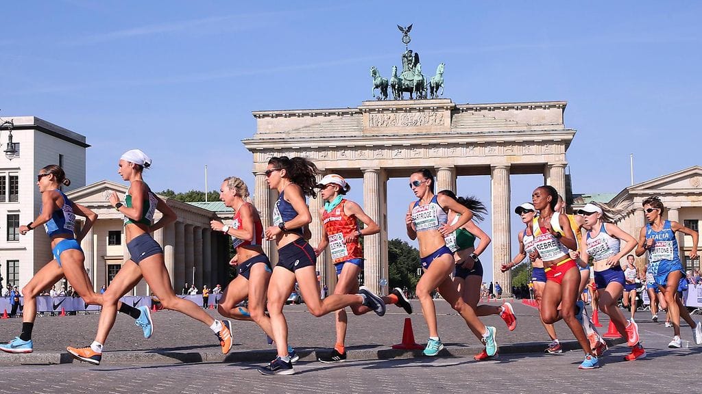 50 kilometrin kävely jää vuoden 2020 jälkeen historiaan. Kuva Berliinin EM-kisoista.