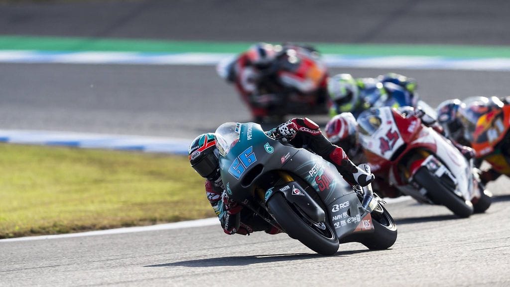 Aki Ajon tallissa ajava Niki Tuuli jatkoi matkaa Jerezistä Portugaliin. MotoE-pyörä tuhoutui täysin.