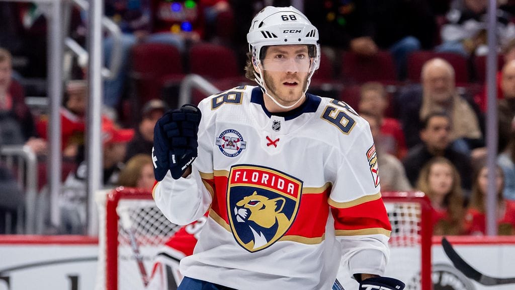 Mike Hoffman sai San Jose Sharksin faneilta lakanan.