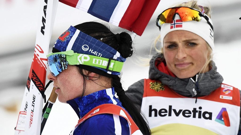 Krista Pärmäkoski ja Therese Johaug.