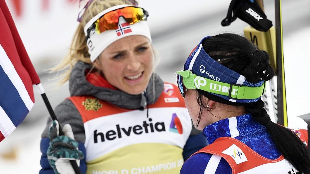 Therese Johaug ja Krista Pärmäkoski.