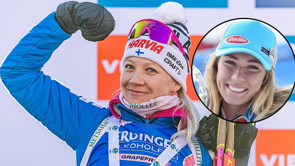 Kaisa Mäkäräinen ja Mikaela Shiffrin.