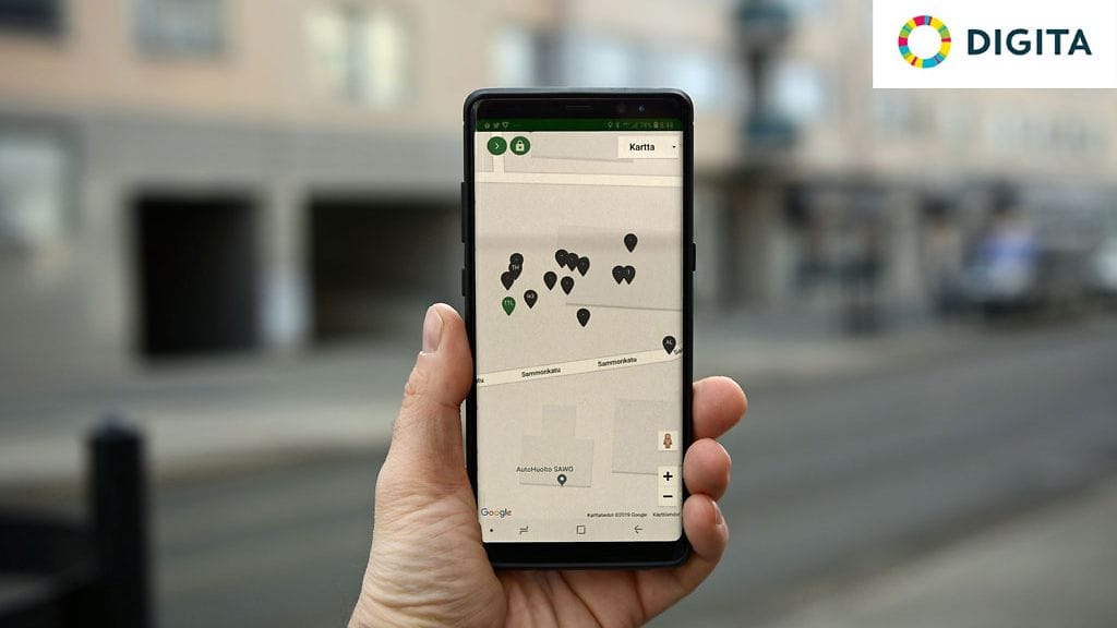 Digitan verkko mahdollistaa esimerkiksi työkalujen paikantamisen rakennustyömaalla.