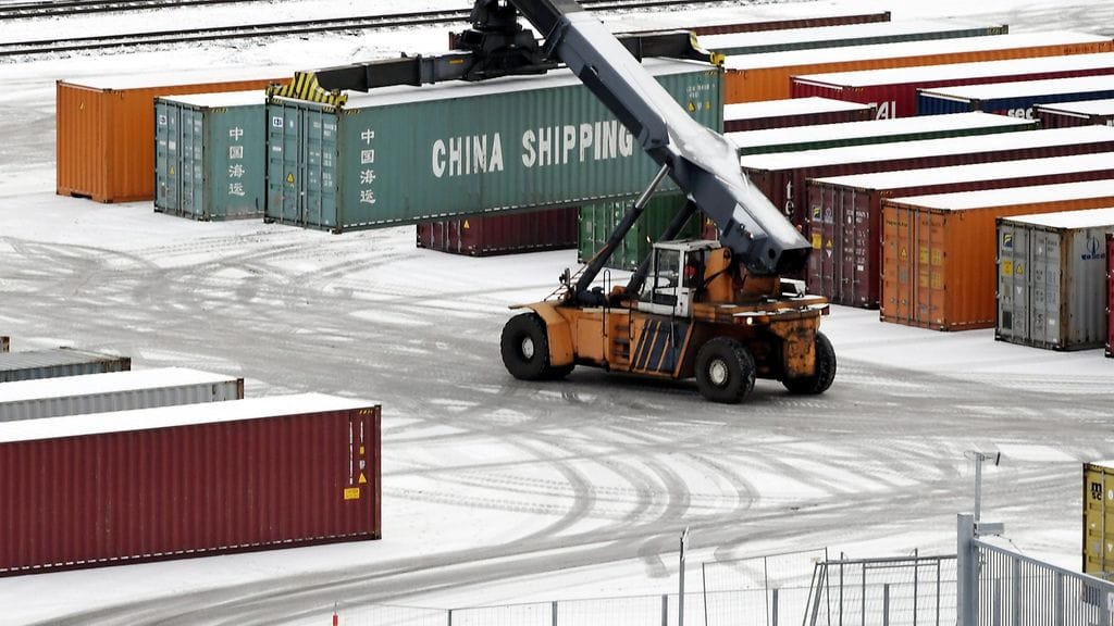 Vuosaaren satama tammikuussa.