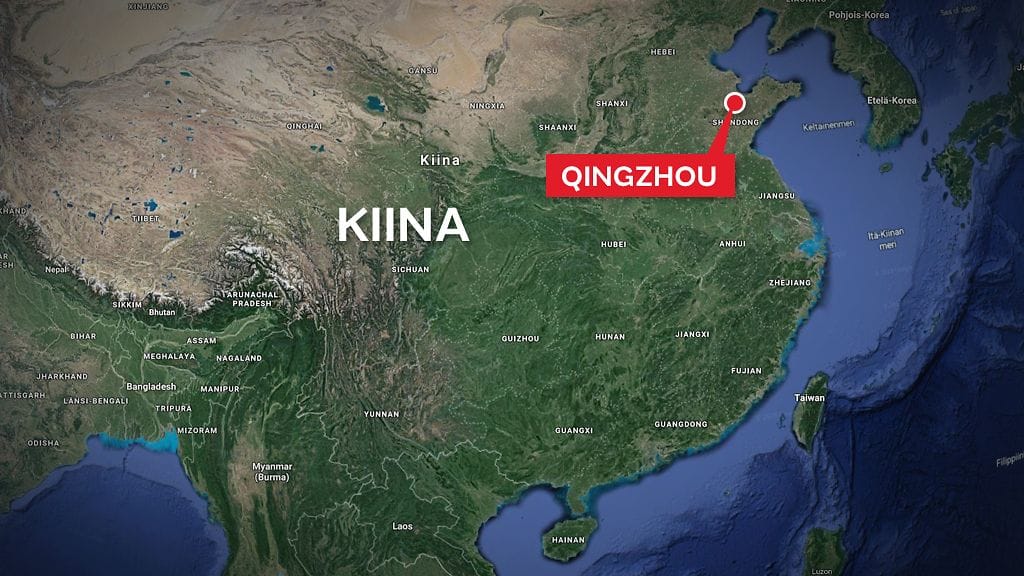 Viranomaisten mukaan räjähdys tapahtui perjantaina yöllä Qingzhoun kaupungissa ja se johtui kaasuvuodosta.