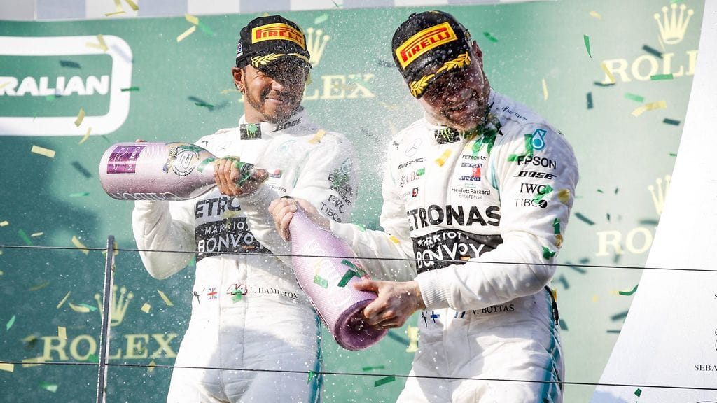 Lewis Hamilton ja Valtteri Bottas.