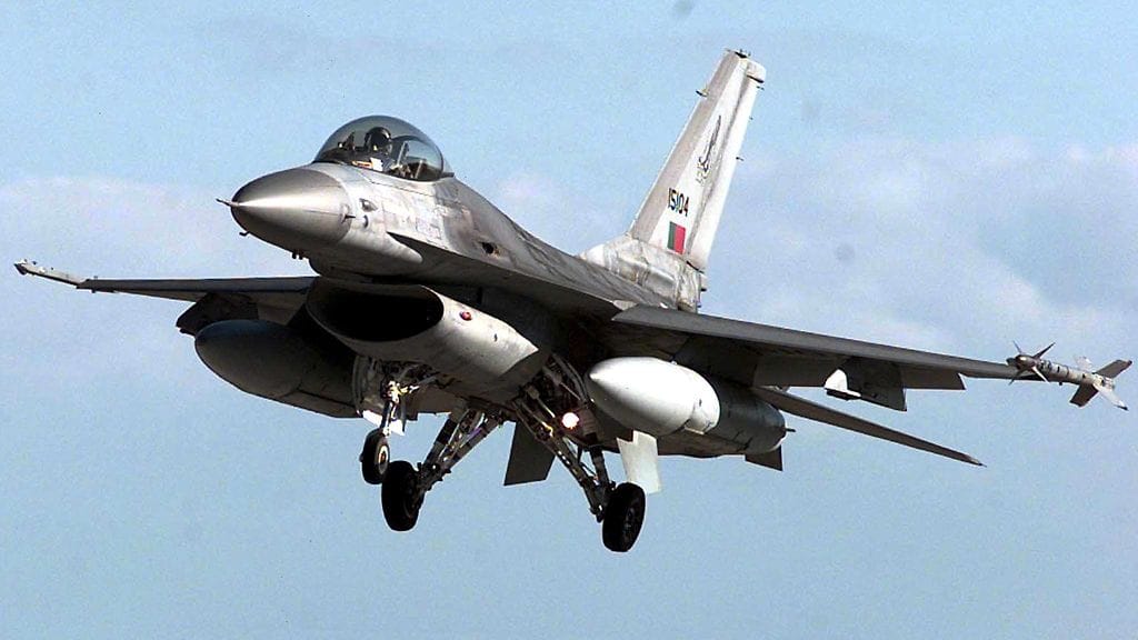 Portugalin ilmavoimien lentokone. Kuvituskuva.