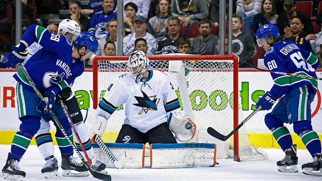 Markus Granlund iski Vancouver Canucksin voittomaalin San Jose Sharksia vastaan.
