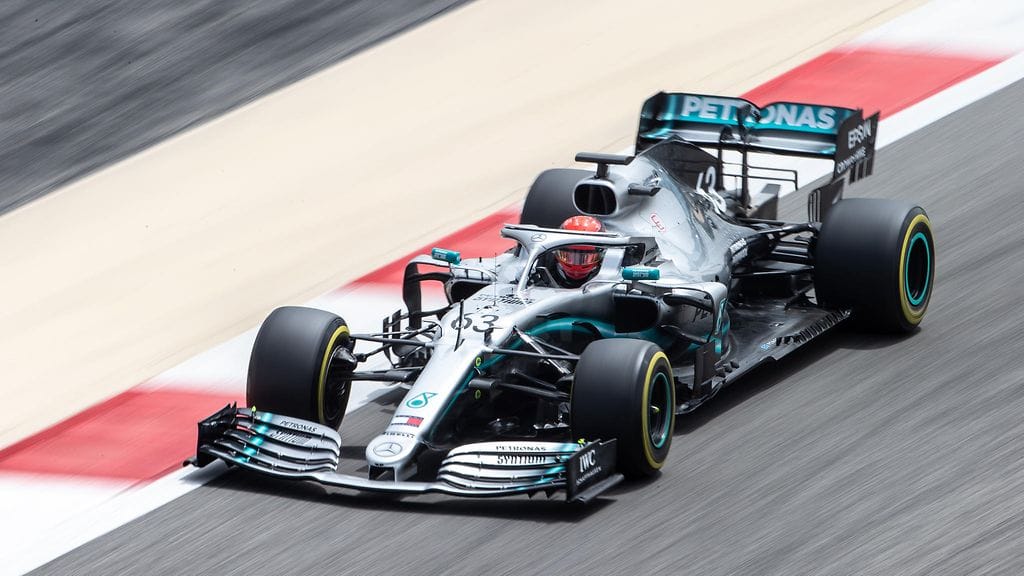 George Russell piti hyvää vauhtia F1-testeissä.