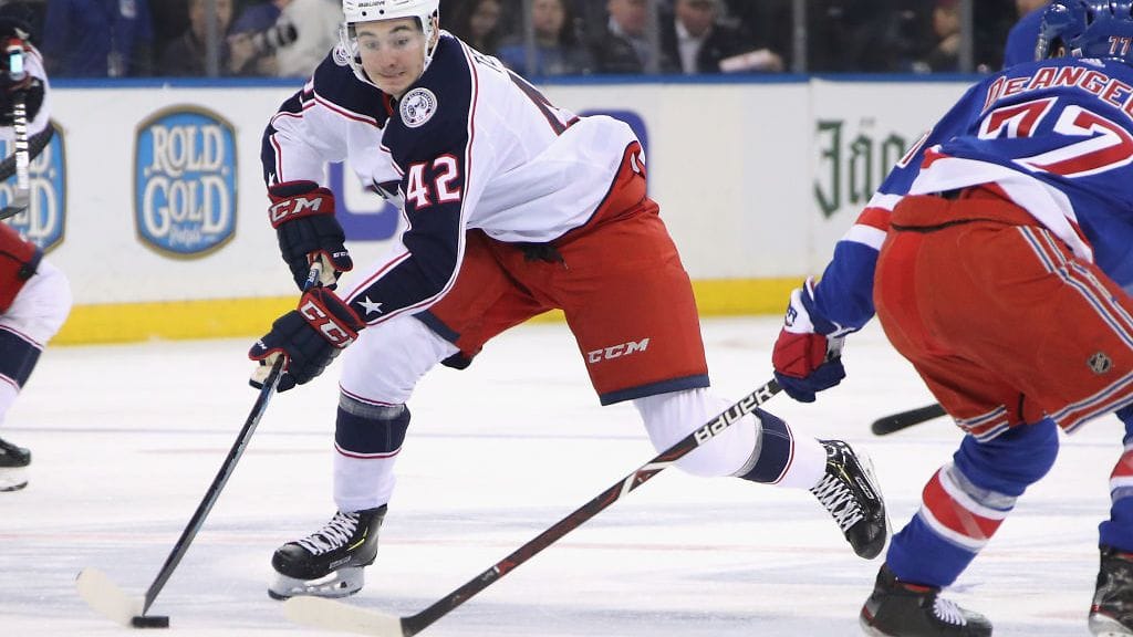 Alexandre Texier on päässyt näyttämään taitojaan Columbus Blue Jacketsin paidassa.