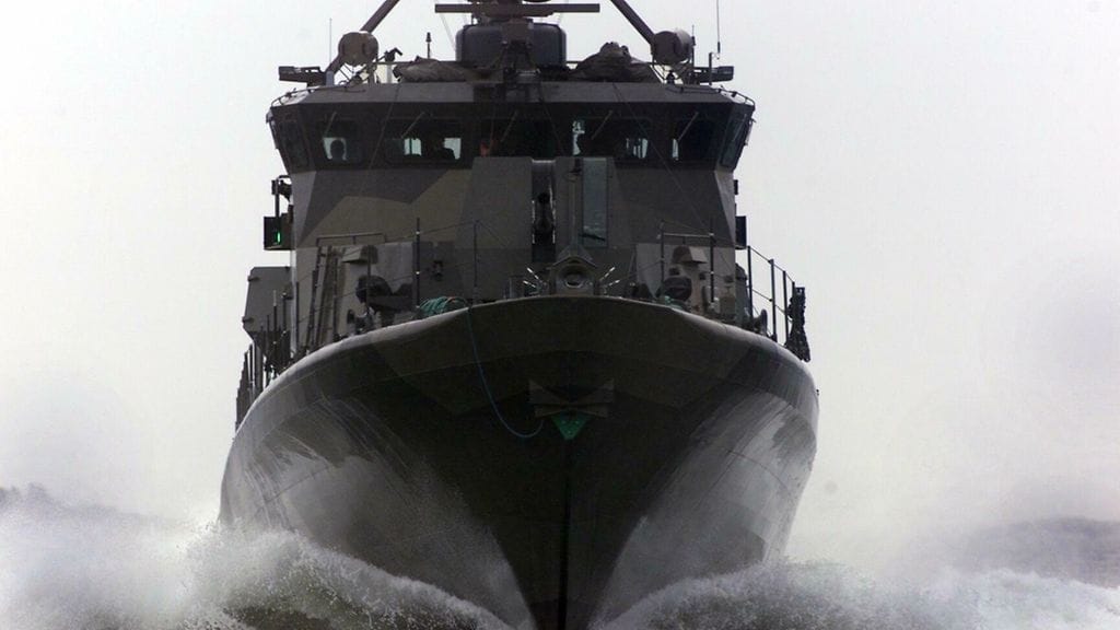 Rauma-luokan ohjusvene osallistui Ahma 2000 -sotaharjoituksiin keskiviikkona Helsingin edustalla 7. kesäkuuta 2019.