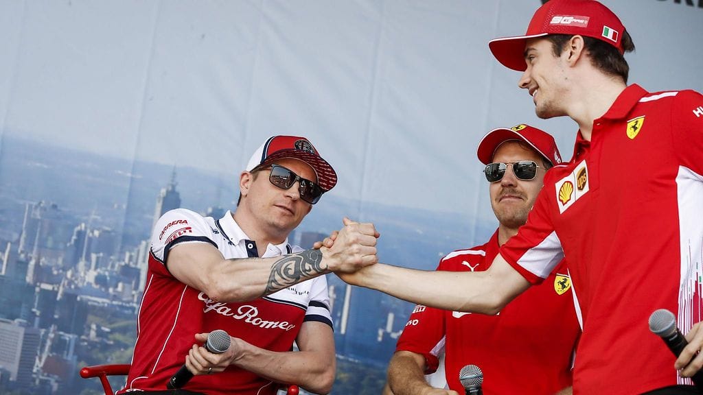Charles Leclerc korvasi Kimi Räikkösen Sebastian Vettelin tallikaverina Ferrarilla.